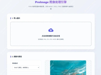 ProImage 图像处理引擎 100% 纯浏览器本地处理